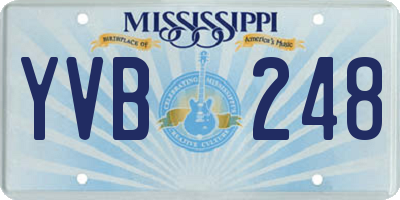 MS license plate YVB248