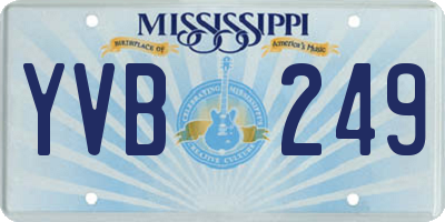 MS license plate YVB249