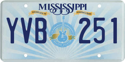 MS license plate YVB251