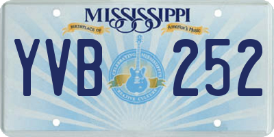 MS license plate YVB252