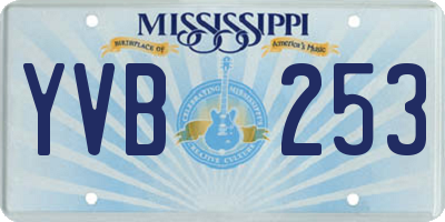 MS license plate YVB253