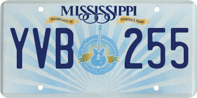 MS license plate YVB255