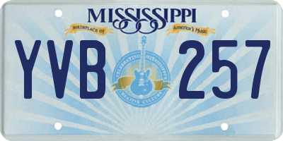 MS license plate YVB257