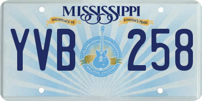 MS license plate YVB258