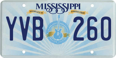 MS license plate YVB260