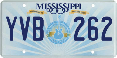 MS license plate YVB262