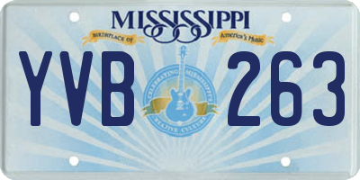 MS license plate YVB263