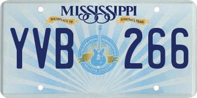 MS license plate YVB266