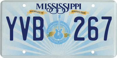MS license plate YVB267