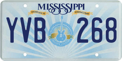 MS license plate YVB268