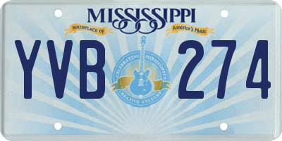 MS license plate YVB274