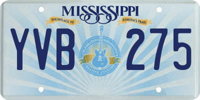 MS license plate YVB275