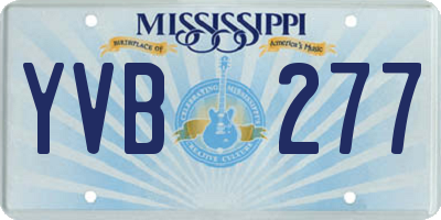 MS license plate YVB277