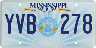 MS license plate YVB278