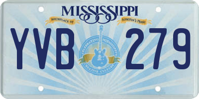 MS license plate YVB279