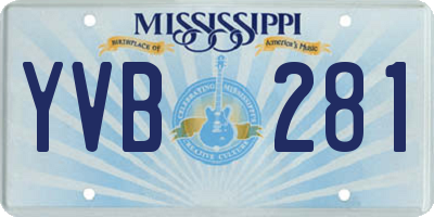 MS license plate YVB281