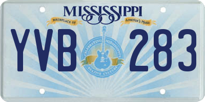 MS license plate YVB283