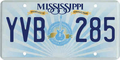 MS license plate YVB285