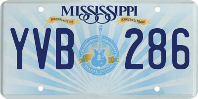 MS license plate YVB286