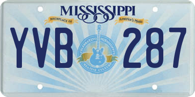 MS license plate YVB287