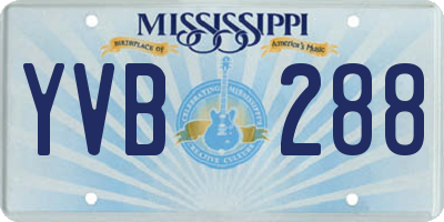 MS license plate YVB288