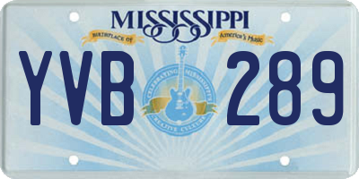 MS license plate YVB289