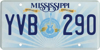 MS license plate YVB290