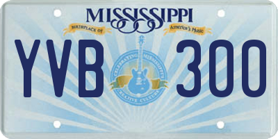 MS license plate YVB300