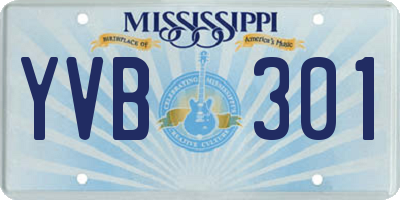 MS license plate YVB301