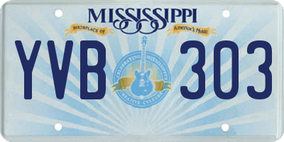 MS license plate YVB303