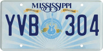 MS license plate YVB304