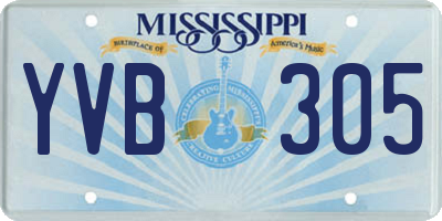 MS license plate YVB305