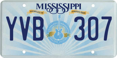 MS license plate YVB307