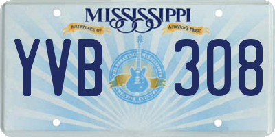 MS license plate YVB308