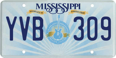 MS license plate YVB309