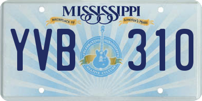 MS license plate YVB310