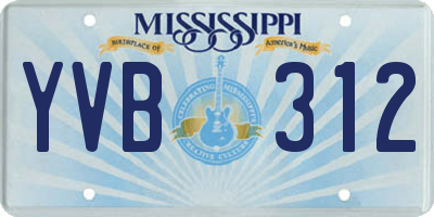 MS license plate YVB312