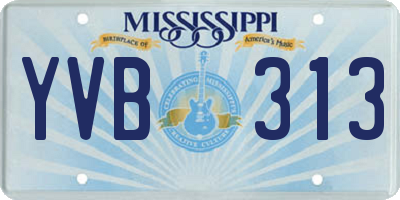 MS license plate YVB313