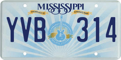 MS license plate YVB314