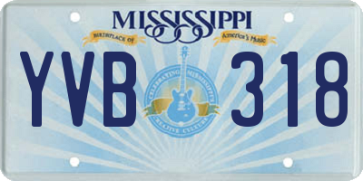 MS license plate YVB318