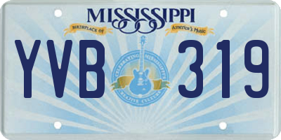 MS license plate YVB319