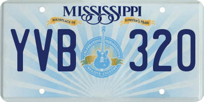 MS license plate YVB320
