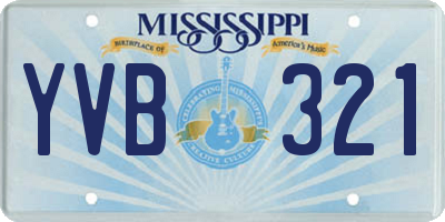 MS license plate YVB321