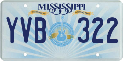 MS license plate YVB322