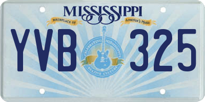 MS license plate YVB325