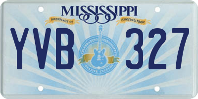 MS license plate YVB327