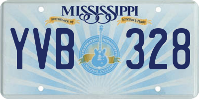 MS license plate YVB328