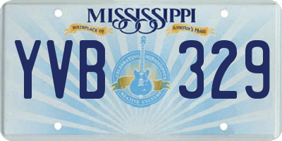 MS license plate YVB329