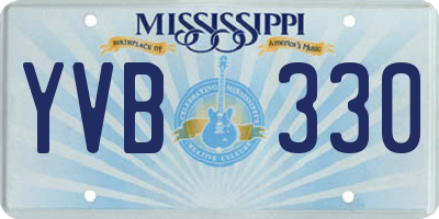 MS license plate YVB330