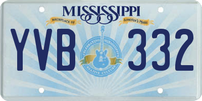 MS license plate YVB332